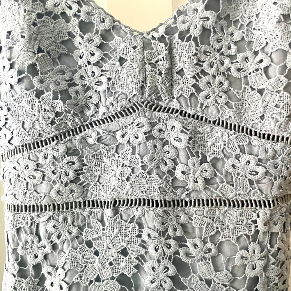 Abercrombie & Fitch Blue Wrap-Front Lace Dress NWT Size Medium - Picture 5 of 14